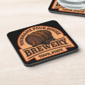NAME パーソナライズされた Old Oak Barrel Beer Keg Brewery コースター (左側)
