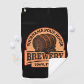 NAME パーソナライズされた Old Oak Barrel Beer Keg Brewery ゴルフタオル (インサイチュ)