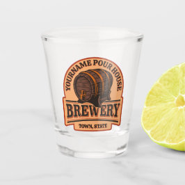 NAME パーソナライズされた Old Oak Barrel Beer Keg Brewery ショットグラス