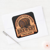 NAME パーソナライズされた Old Oak Barrel Beer Keg Brewery スクエアシール (封筒)