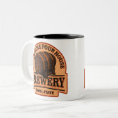 NAME パーソナライズされた Old Oak Barrel Beer Keg Brewery ツートーンマグカップ (正面左)