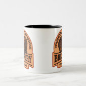 NAME パーソナライズされた Old Oak Barrel Beer Keg Brewery ツートーンマグカップ (中央)