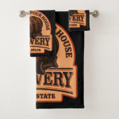 NAME パーソナライズされた Old Oak Barrel Beer Keg Brewery バスタオルセット (インサイチュ)