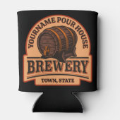 NAME パーソナライズされた Old Oak Barrel Beer Keg Brewery 缶クーラー (裏面)