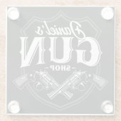 NAME パーソナライズされた Old Revolvers Gun Shop銃器 ガラスコースター (裏面)