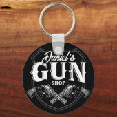 NAME パーソナライズされた Old Revolvers Gun Shop銃器 キーホルダー (正面)