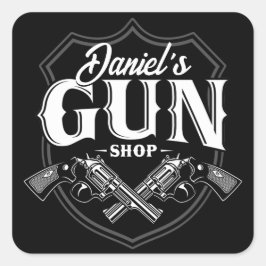 NAME パーソナライズされた Old Revolvers Gun Shop銃器 スクエアシール