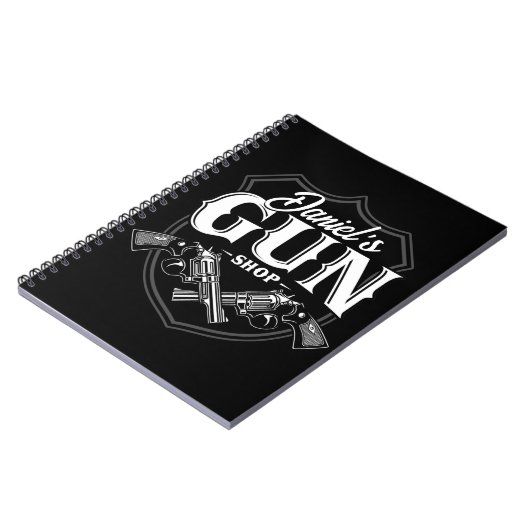 NAME パーソナライズされた Old Revolvers Gun Shop銃器 ノートブック (左側)