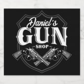 NAME パーソナライズされた Old Revolvers Gun Shop銃器 ビールラベル (シングルラベル)
