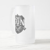 NAME パーソナライズされた Old Revolvers Gun Shop銃器 フロストグラスビールジョッキ (正面左)