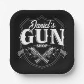 NAME パーソナライズされた Old Revolvers Gun Shop銃器 ペーパープレート (正面)