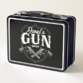 NAME パーソナライズされた Old Revolvers Gun Shop銃器 メタルランチボックス (裏面)