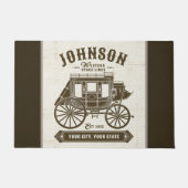 NAME パーソナライズされた Old Western Stagecoach Carriage ドアマット (正面)
