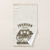 NAME パーソナライズされた Old Western Stagecoach Carriage バスタオルセット (ハンドタオル)
