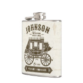 NAME パーソナライズされた Old Western Stagecoach Carriage フラスク (左)