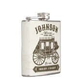 NAME パーソナライズされた Old Western Stagecoach Carriage フラスク (右)