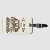 NAME パーソナライズされた Old Western Stagecoach Carriage ラゲッジタグ (正面横)