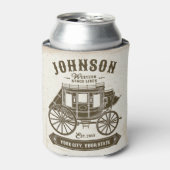 NAME パーソナライズされた Old Western Stagecoach Carriage 缶クーラー (缶正面)