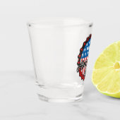NAME パーソナライズされた Patriotic USA米国国旗のアメリカバー ショットグラス (左)