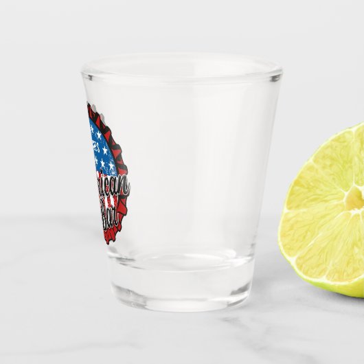 NAME パーソナライズされた Patriotic USA米国国旗のアメリカバー ショットグラス (右)
