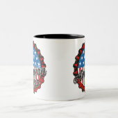 NAME パーソナライズされた Patriotic USA米国国旗のアメリカバー ツートーンマグカップ (中央)