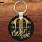 NAME パーソナライズされた Rock Music Guitar Shopミュージシャン キーホルダー (正面)