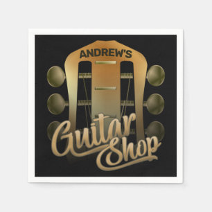 NAME パーソナライズされた Rock Music Guitar Shopミュージシャン スタンダードカクテルナプキン