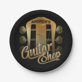 NAME パーソナライズされた Rock Music Guitar Shopミュージシャン ペーパープレート