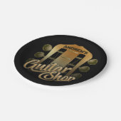 NAME パーソナライズされた Rock Music Guitar Shopミュージシャン ペーパープレート (アングル)