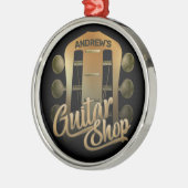NAME パーソナライズされた Rock Music Guitar Shopミュージシャン メタルオーナメント (左)