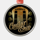 NAME パーソナライズされた Rock Music Guitar Shopミュージシャン メタルオーナメント (正面)