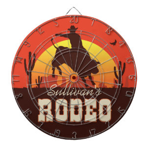 NAME パーソナライズされた Westan Cowboy Bull Rider Rodeo ダーツボード