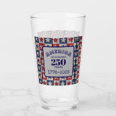 Name 250 years 1776-2026 Geometric Stars Pint タンブラーグラス (正面)