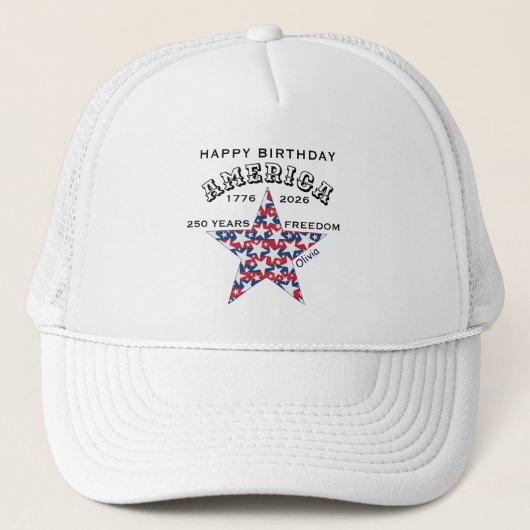 Name || 250th Happy Birthday America White キャップ (正面)