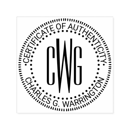 Name, 3 Initial #4 Certificate of Authenticity セルフインキングスタンプ (デザイン)