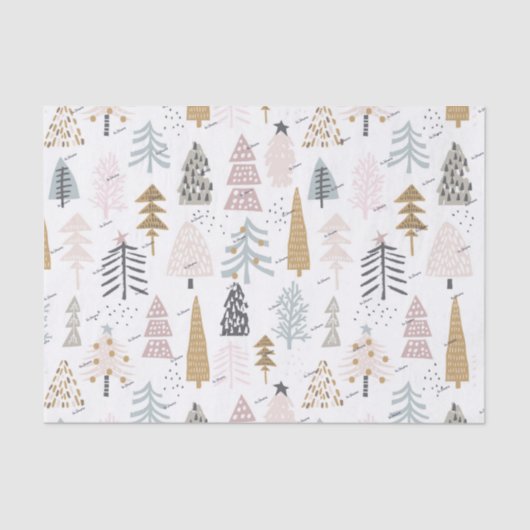 Name, 3pc Tissue Paper Rustic Winter Holiday Trees 薄葉紙 (正面)