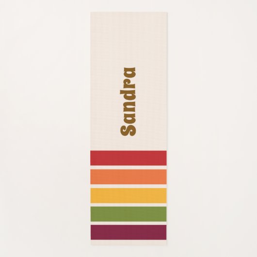 Name, 70s Retro Colors Stripe Panels ヨガマット (正面)