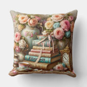 Name, A Good Book, Cup of Tea, Readers クッション (正面)