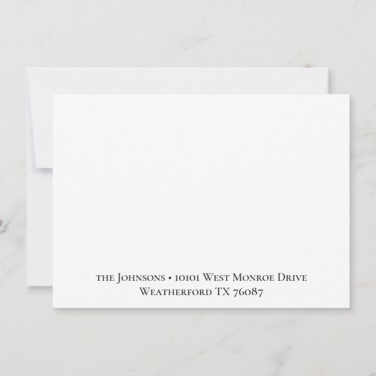 Name, Address || Bright White Congratulations Flat ノートカード (裏面)