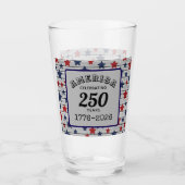 Name, America Celebrating 250 years 1776-2026 Pint タンブラーグラス (正面)