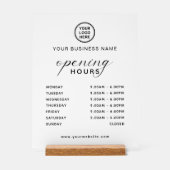 Name and Logo Business Opening Time Table Top アクリルサイン (正面)