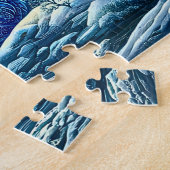 Name, Aqua Blue Ice Dragon Near Pond  ジグソーパズル (側面)