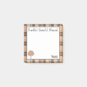 Name, Autumn Fall Plaid Thankful ポストイット (正面)