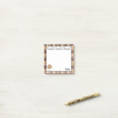 Name, Autumn Fall Plaid Thankful ポストイット (デスク上)