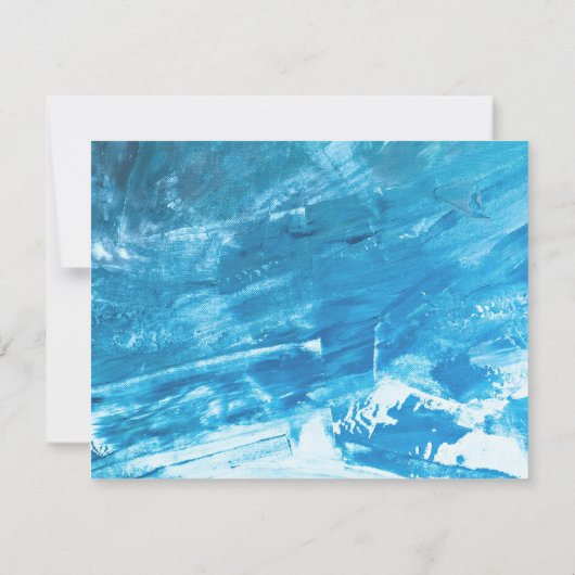 Name || Azure Blue Abstract Painting Frame ノートカード (裏面)