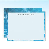 Name || Azure Blue Abstract Painting Frame ノートカード