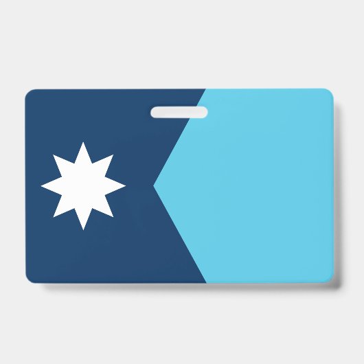 Name Badge with flag of Minnesota, USA バッジ (Front)