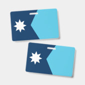 Name Badge with flag of Minnesota, USA バッジ (Front & Back)