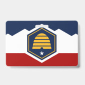 Name Badge with flag of Utah, USA バッジ (Back)