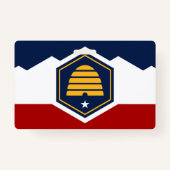 Name Badge with flag of Utah, USA バッジ (裏面)